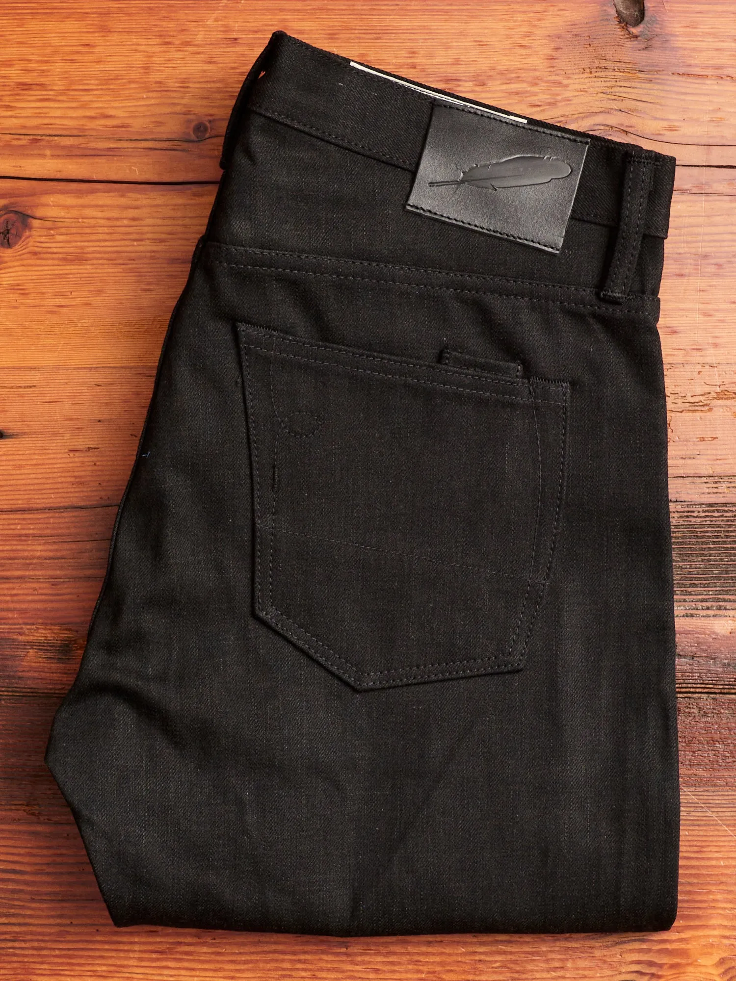 "Stealth" 15oz Black Selvedge Denim in Silveridge