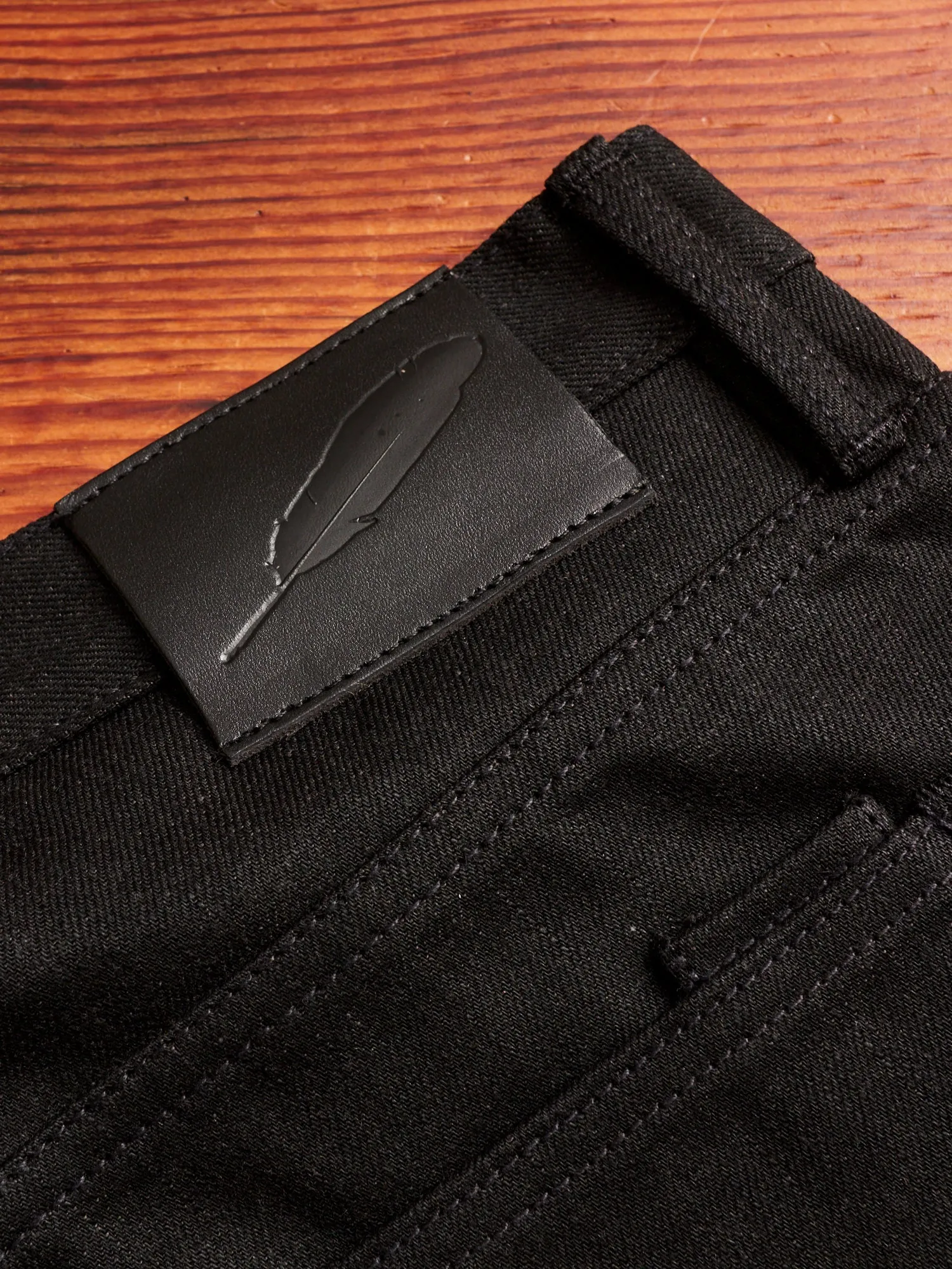 "Stealth" 15oz Black Selvedge Denim in Silveridge