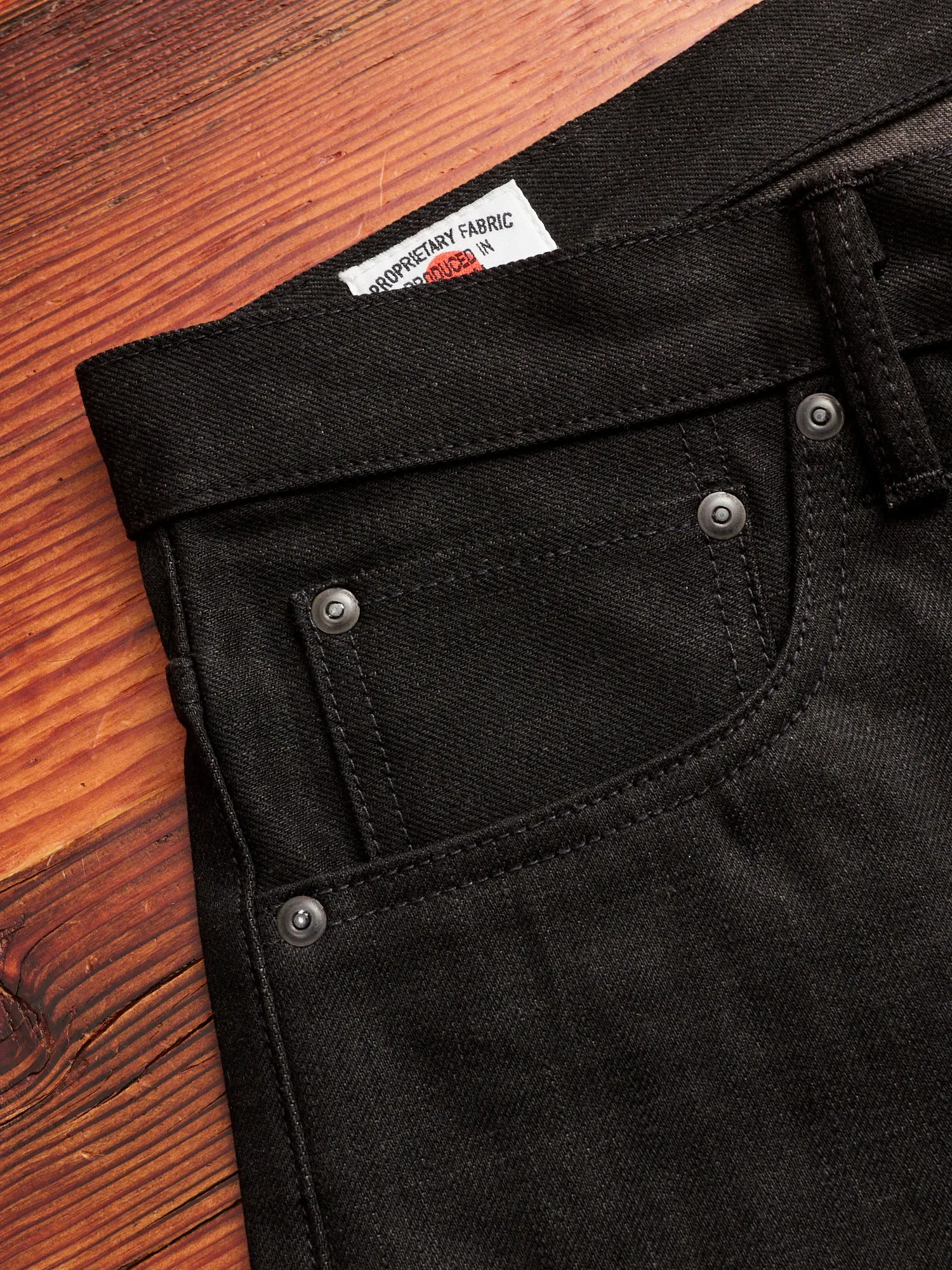 "Stealth" 15oz Black Selvedge Denim in Silveridge