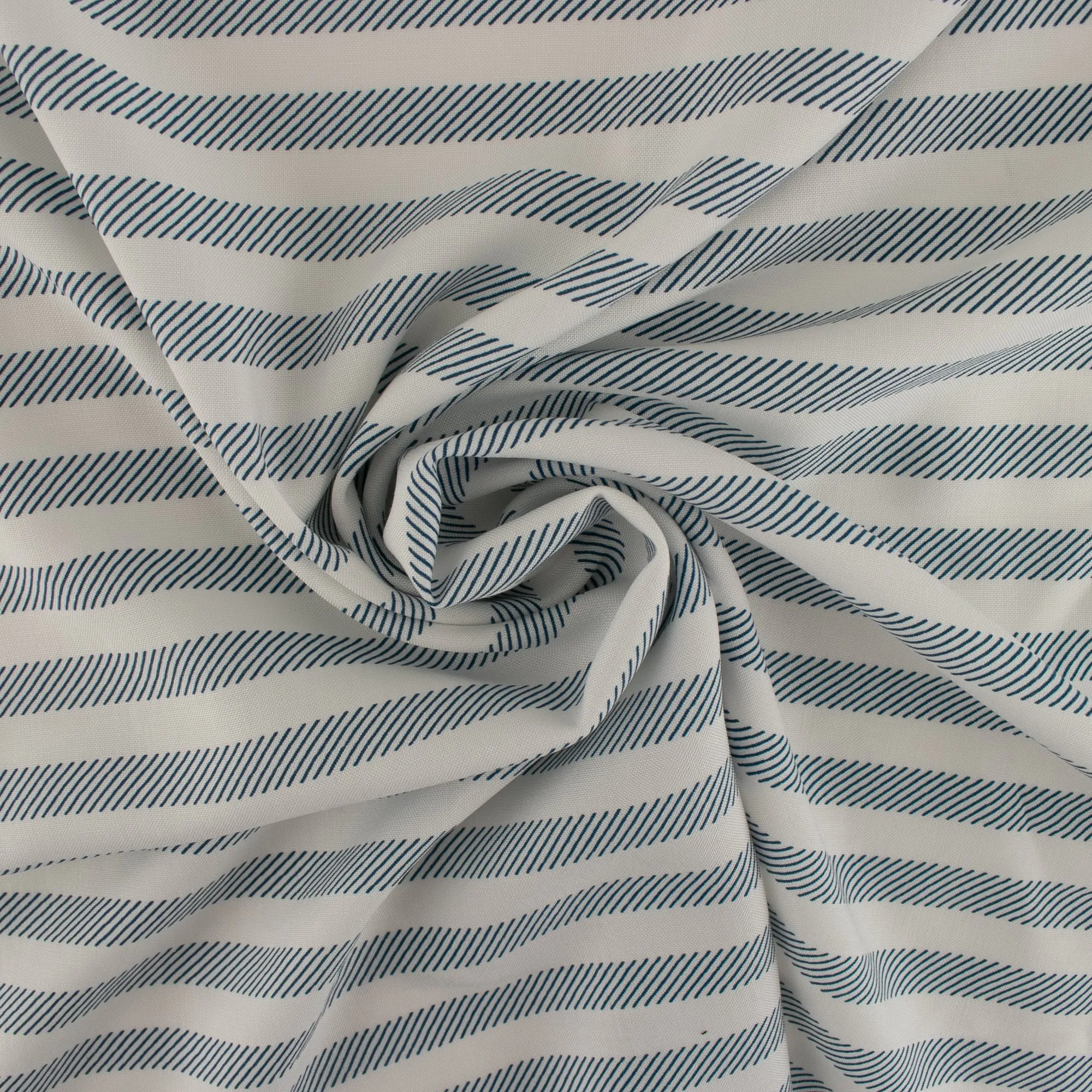 Rayon Poplin Stripe - Zipper Stripe - Blue