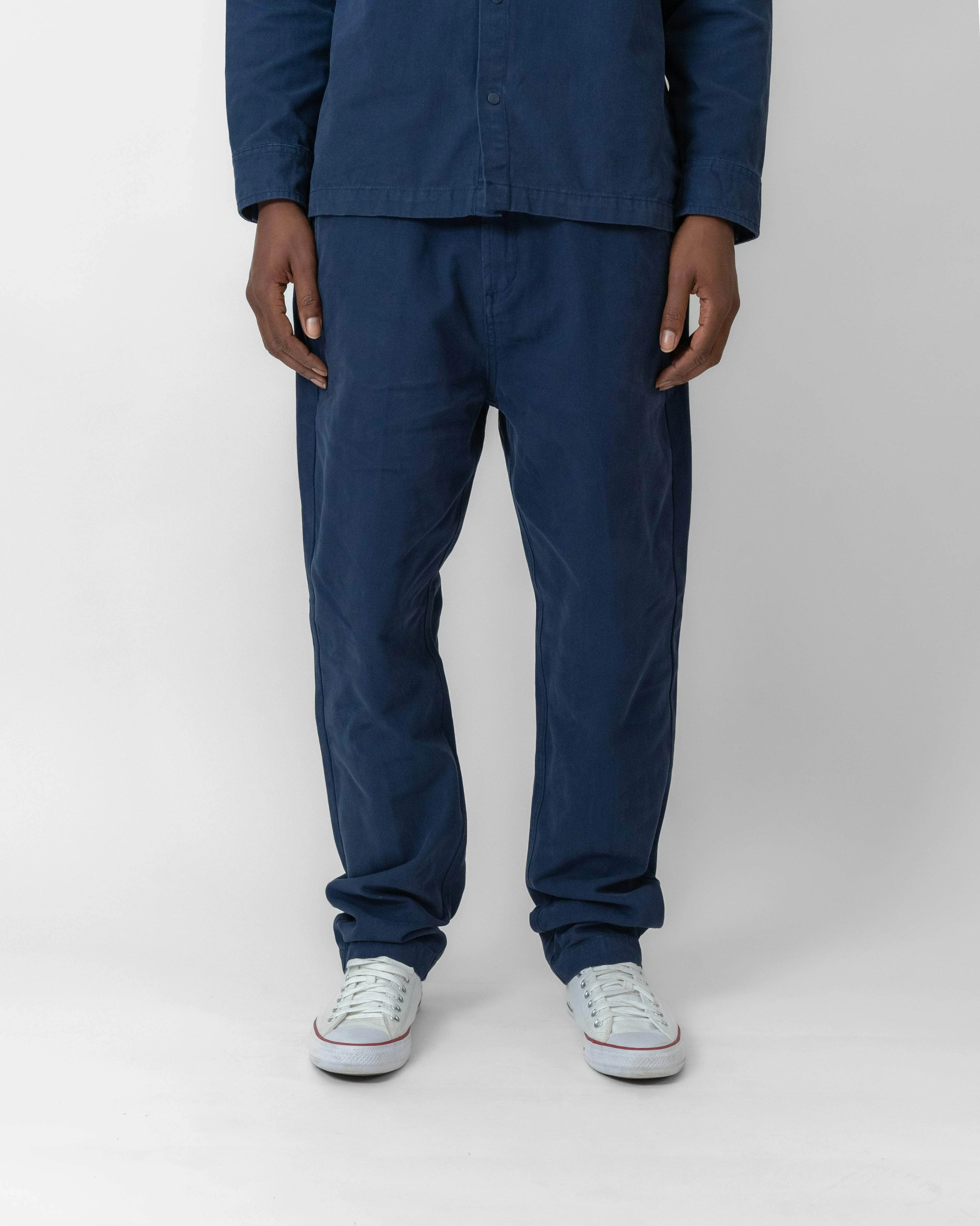 Relaxed-Fit Cotton Canvas Trousers Navy