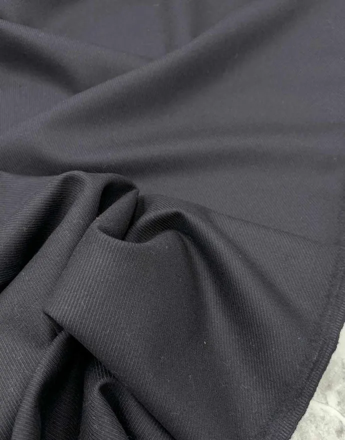 Remnant 50cm -Navy Wool Twill Fabric