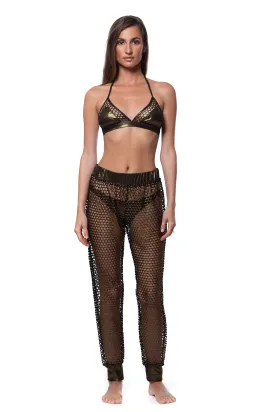 Resort Fishnet Metallic Cruise Pant