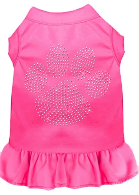 Rhinestone Clear Paw Dress Bright Pink Med (12)