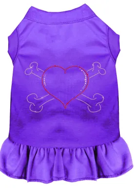 Rhinestone Heart And Crossbones Dress Purple 4x (22)