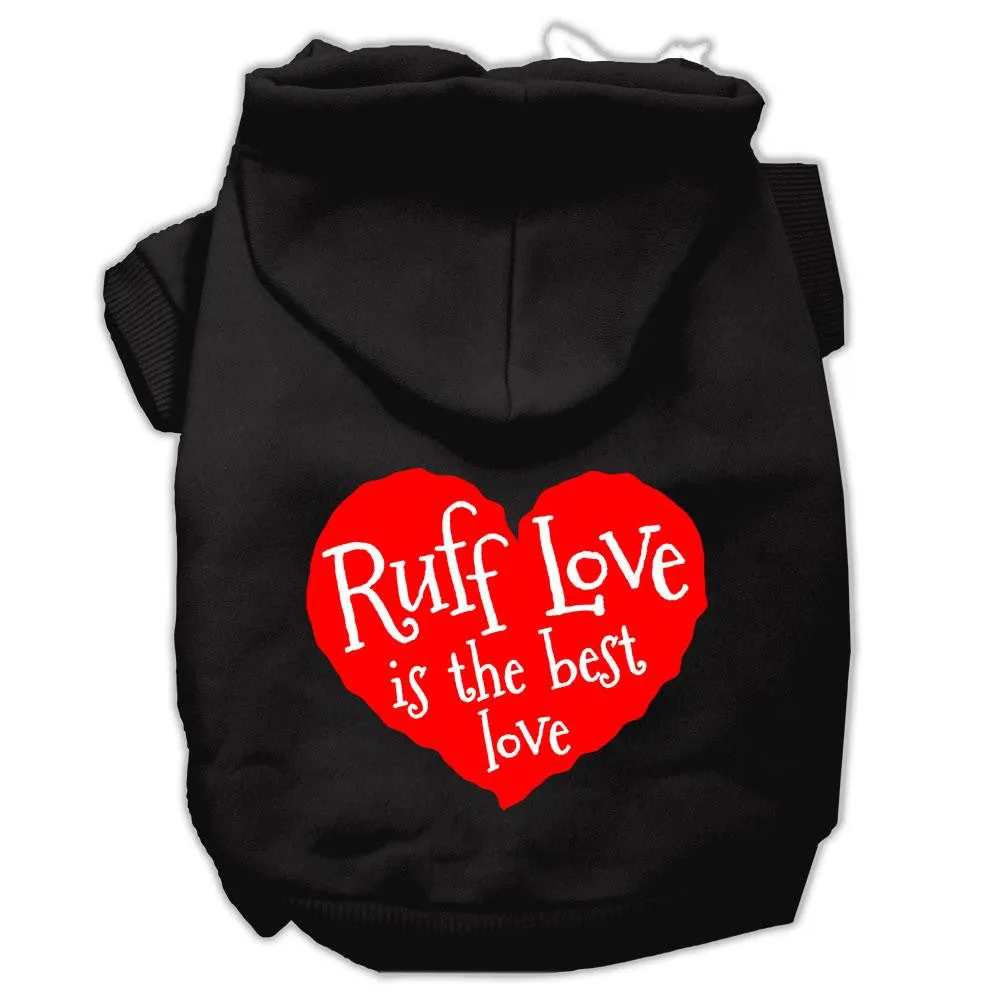 Ruff Love Screen Print Pet Hoodies Black Size XXL (18)