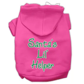 Santa's Lil' Helper Screen Print Pet Hoodies Bright Pink Size XL (16)