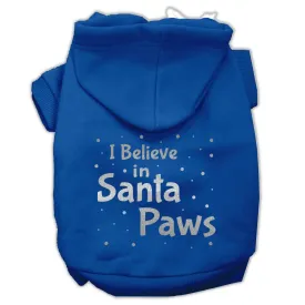 Screenprint Santa Paws Pet Hoodies Blue Size Med (12)