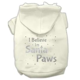 Screenprint Santa Paws Pet Hoodies Cream Size Med (12)