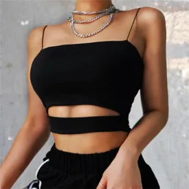 Sexy Casual Cut-Out Crop Top