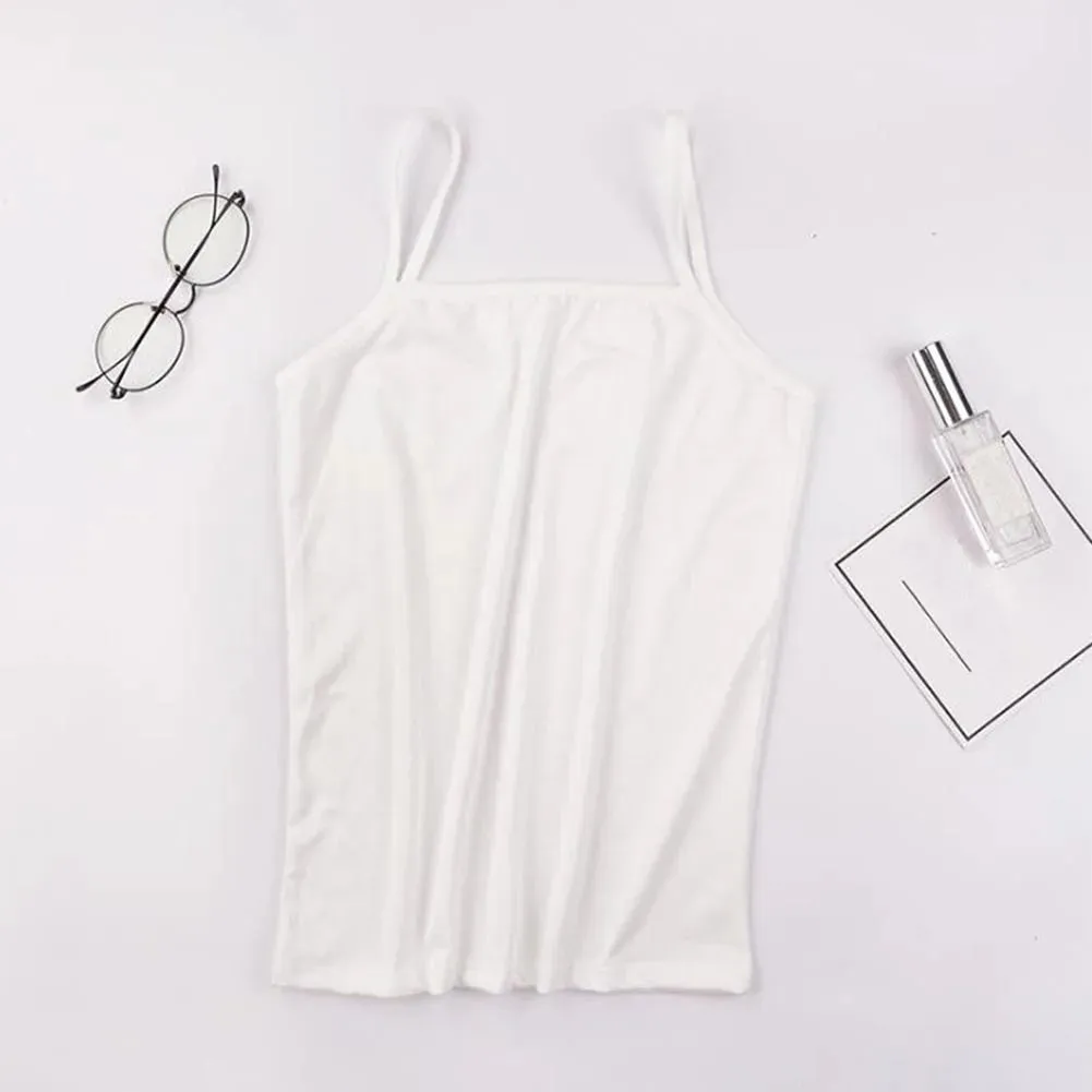 Soft Cotton Spaghetti Strap Crop Tops - Casual Sleeveless Summer Tank for Women