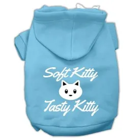 Softy Kitty, Tasty Kitty Screen Print Dog Pet Hoodies Baby Blue Size XXXL (20)