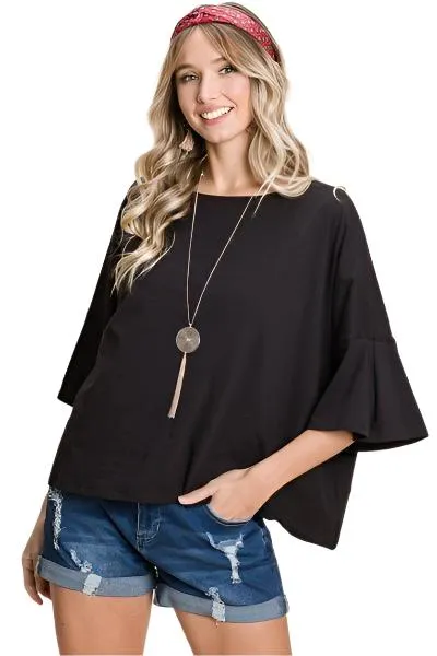 Solid Cotton Casual Tops 4 Colors