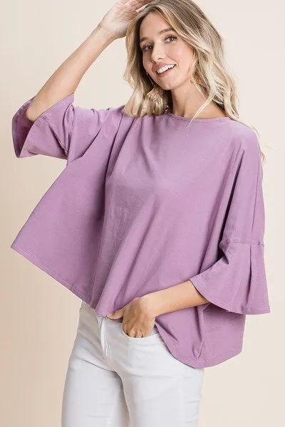 Solid Cotton Casual Tops 4 Colors