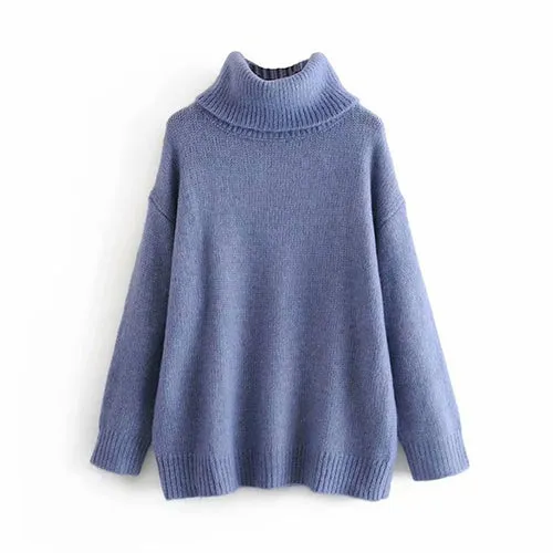 Solid Turtleneck Women Sweater Winter Warm Thicken