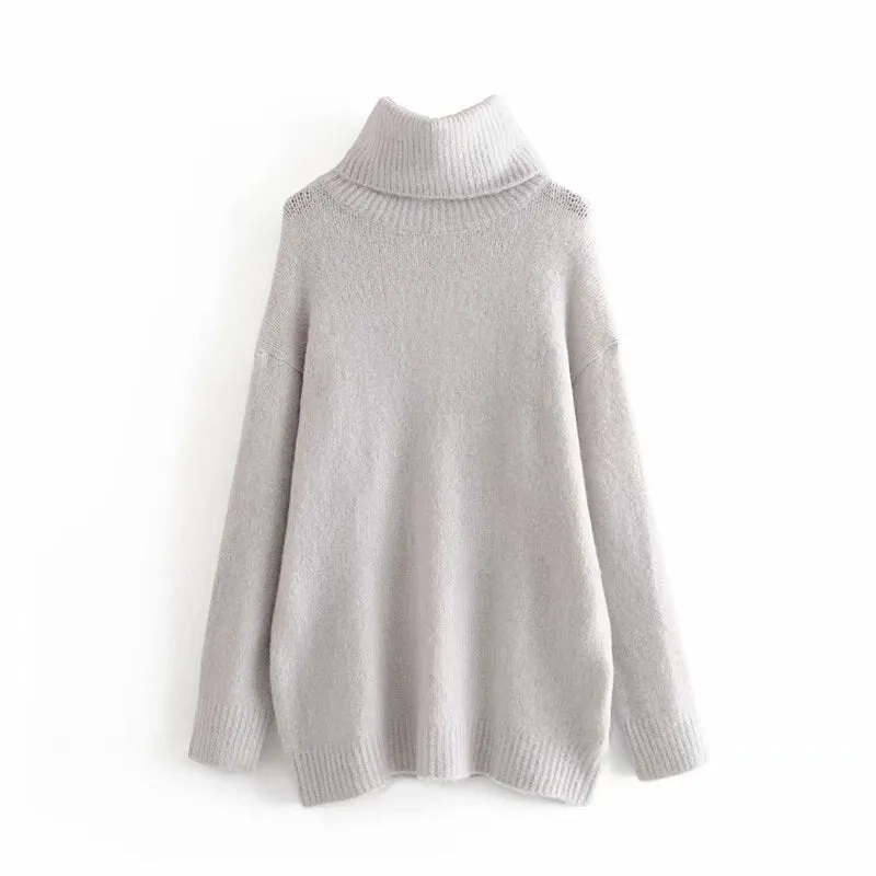 Solid Turtleneck Women Sweater Winter Warm Thicken