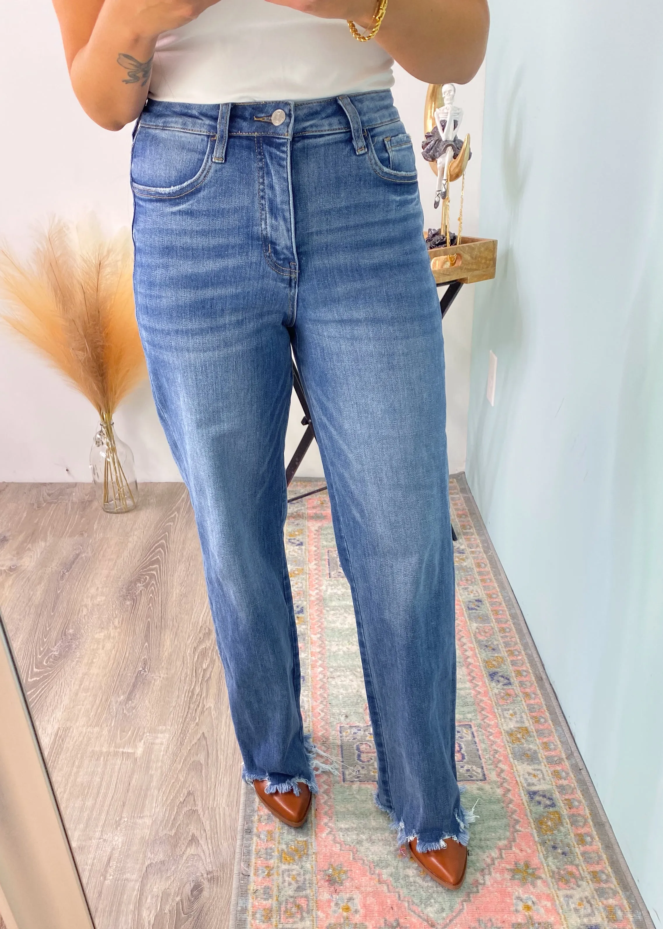 'Starla' Vervet Super High Rise Relaxed Fit Jeans