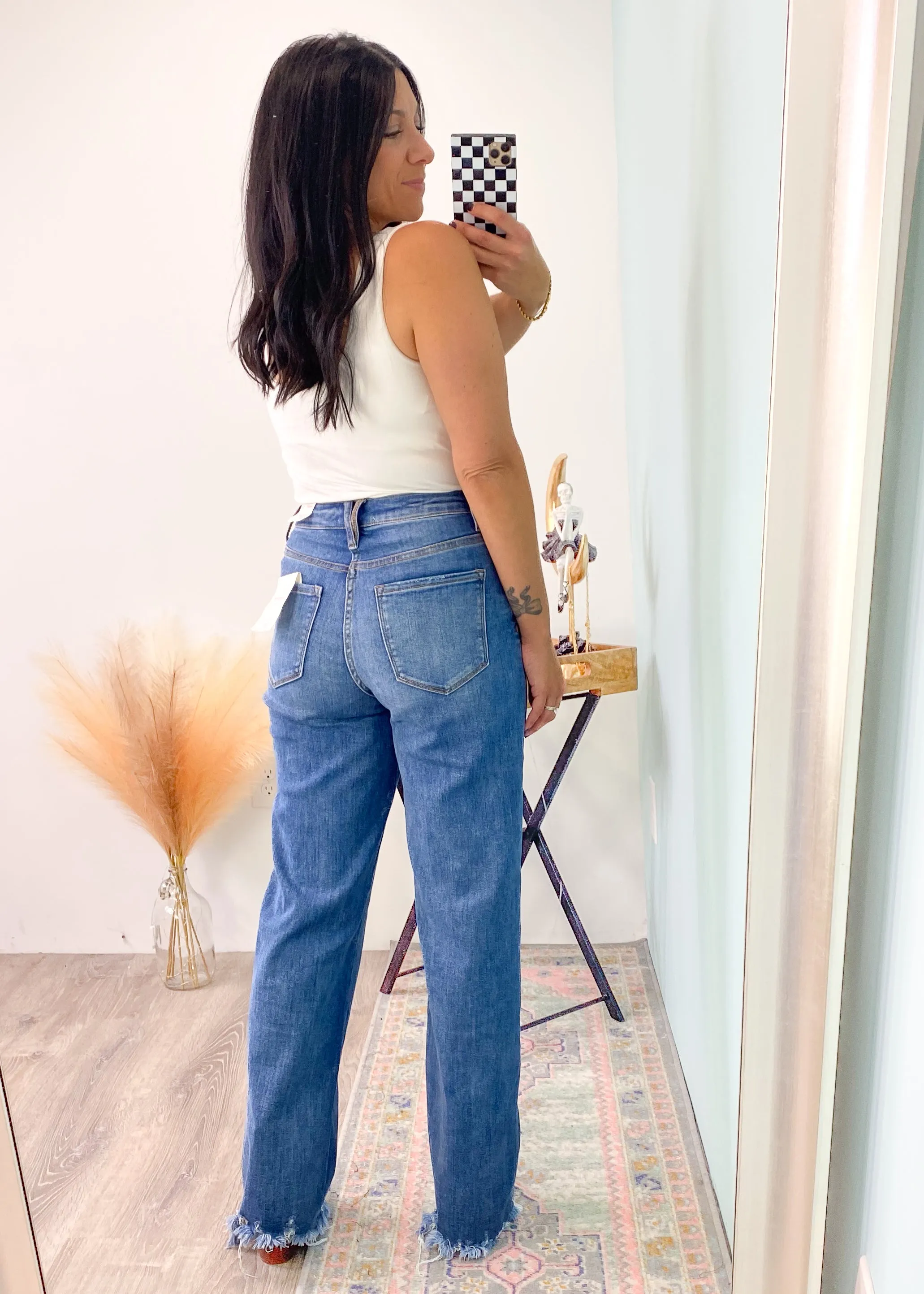 'Starla' Vervet Super High Rise Relaxed Fit Jeans