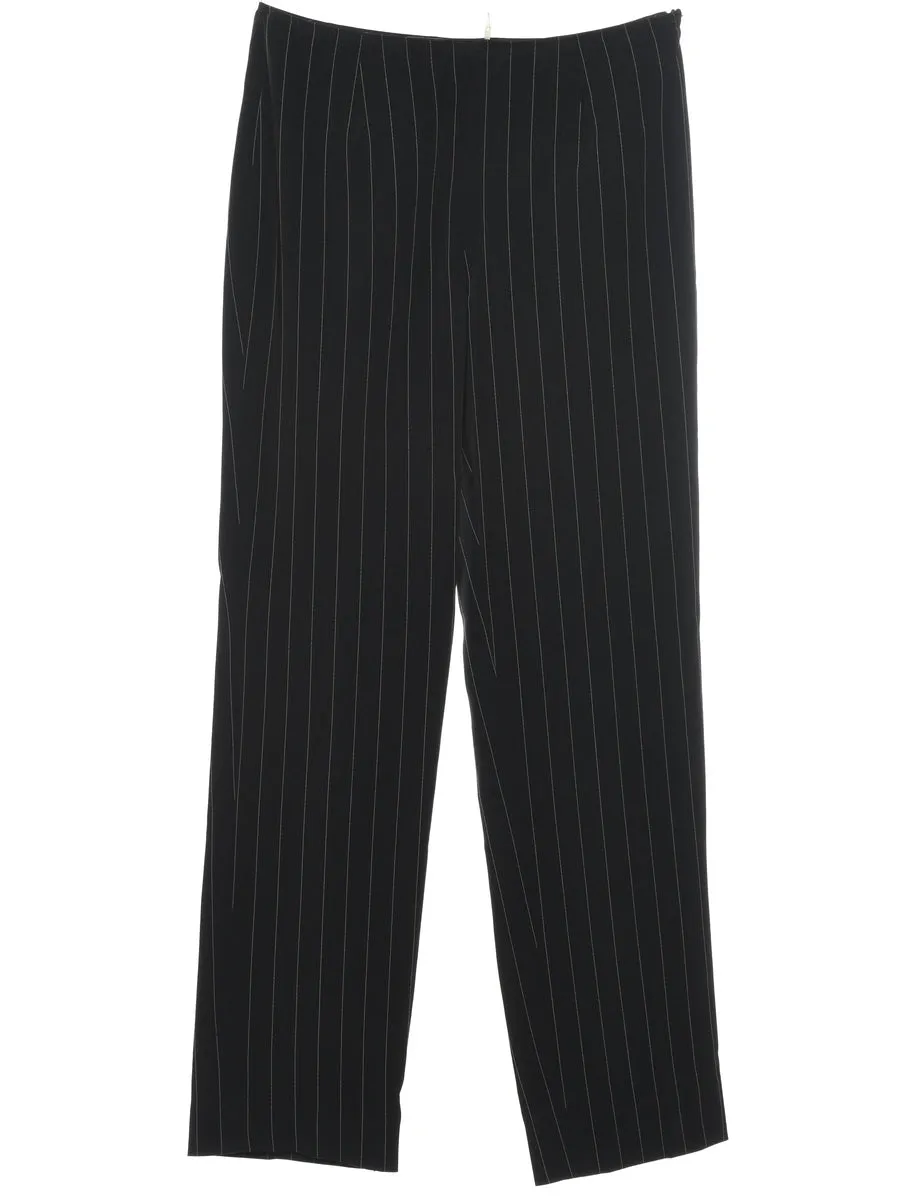 Striped Black & White Casual Trousers - W28 L29