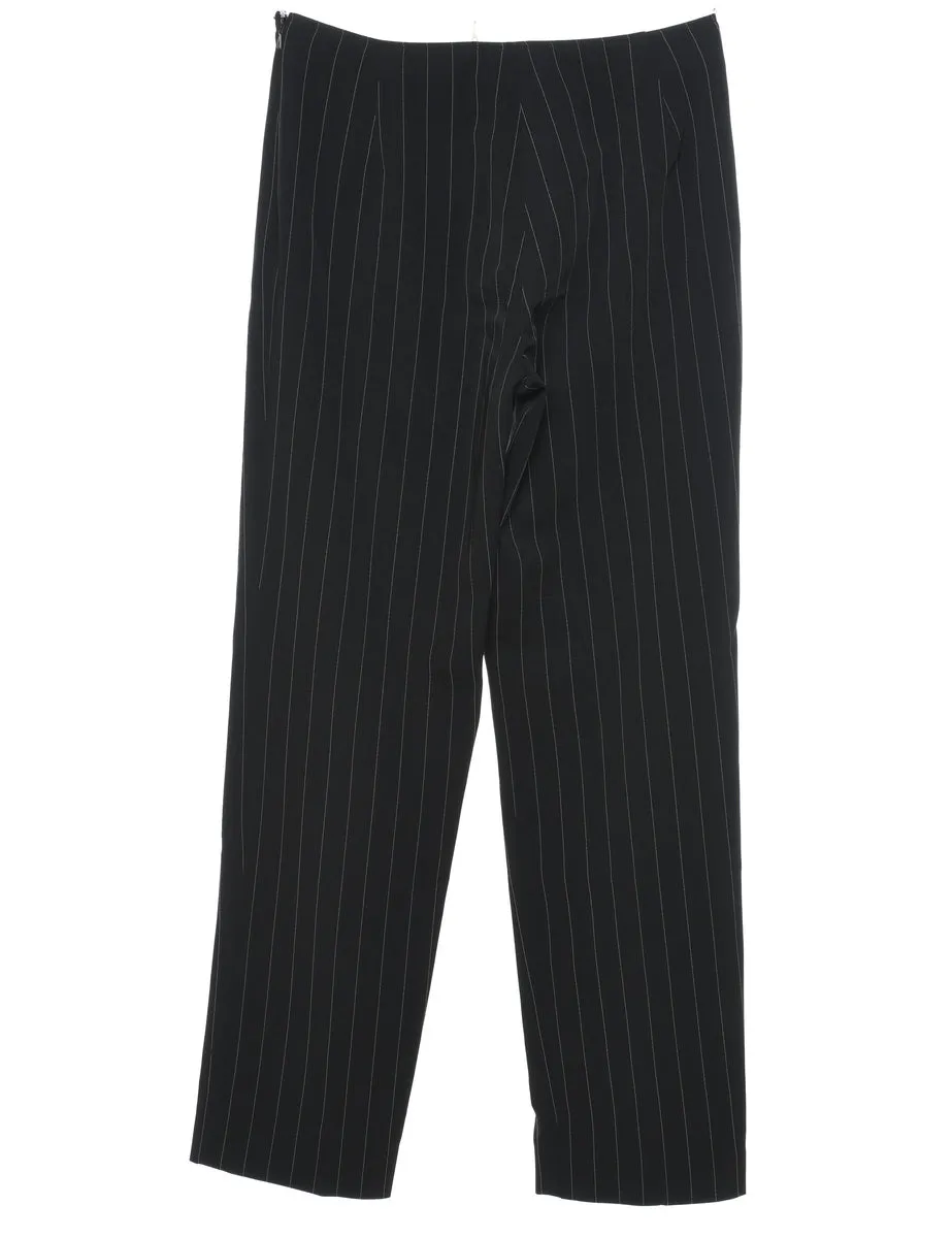 Striped Black & White Casual Trousers - W28 L29