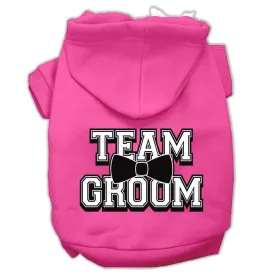 Team Groom Screen Print Pet Hoodies Bright Pink Size Med (12)