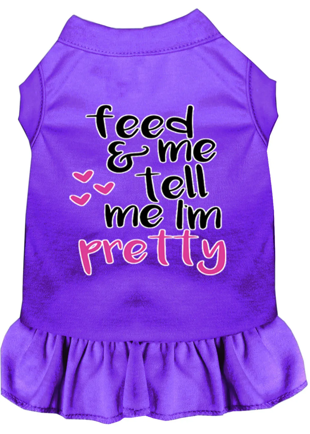 Tell Me I'm Pretty Screen Print Dog Dress Purple Lg (14)