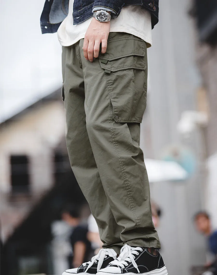 Tooling American Vertical Cutting Straight Leg Casual Men’s Trousers