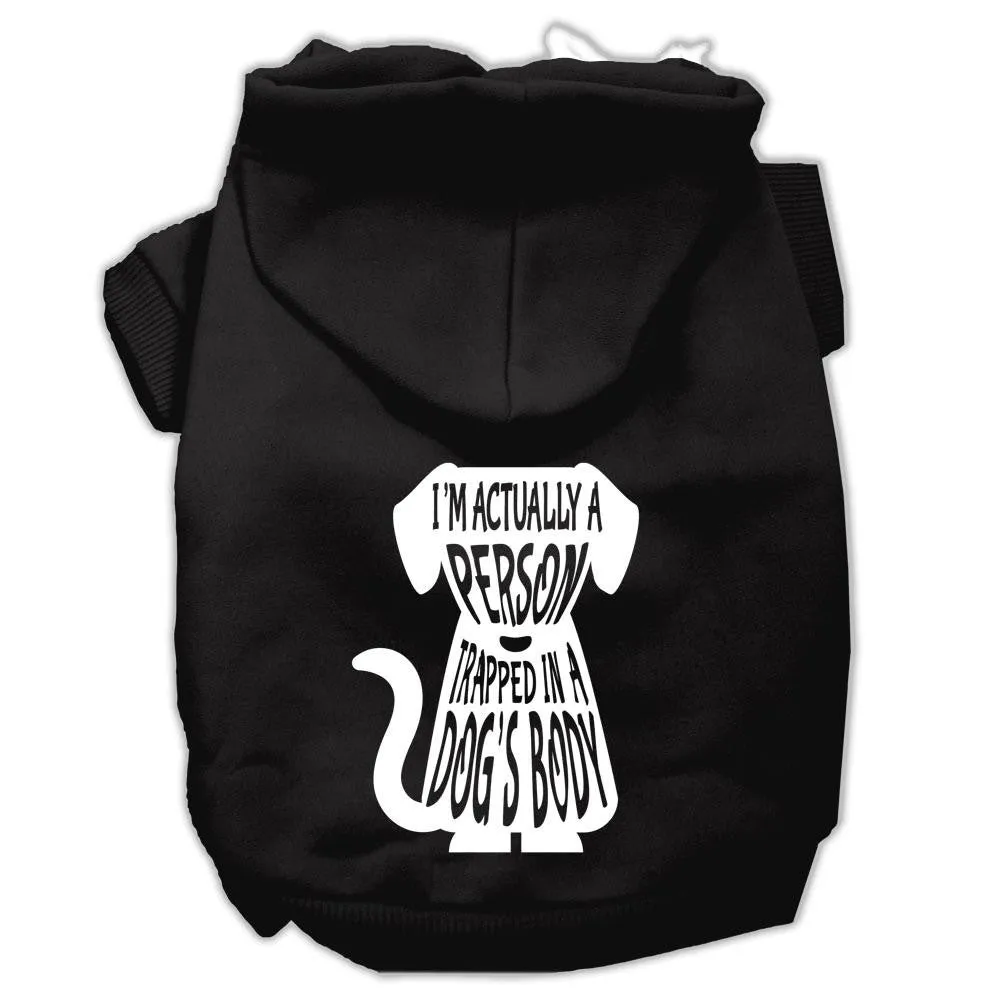 Trapped Screen Print Pet Hoodies Black Size XS (8)