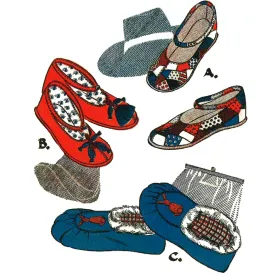 Vintage 1940s Pattern, Childs's  Slippers, Make-Do-&-Mend - Foot 11