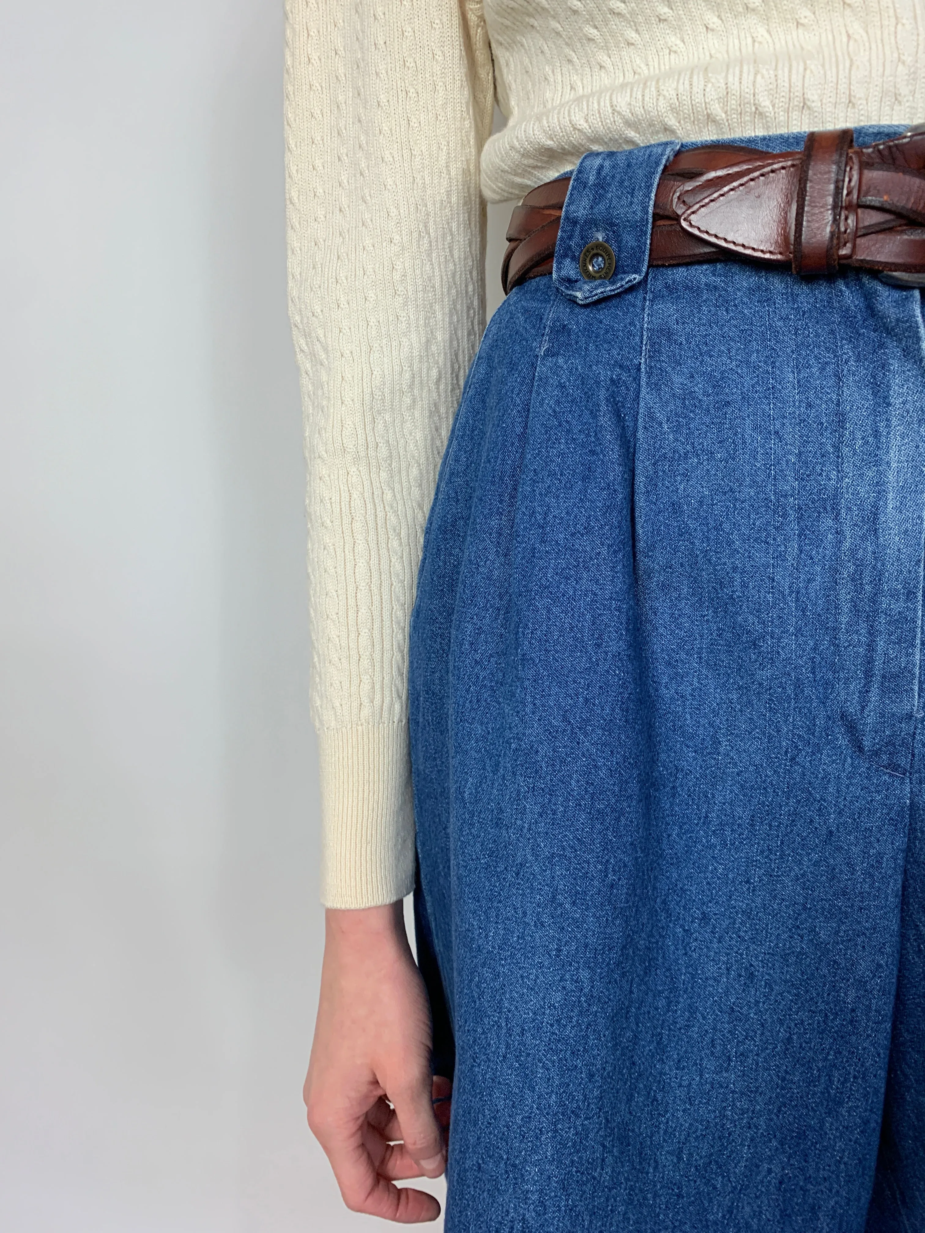 Vintage denim culottes / shorts