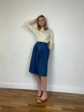 Vintage denim culottes / shorts