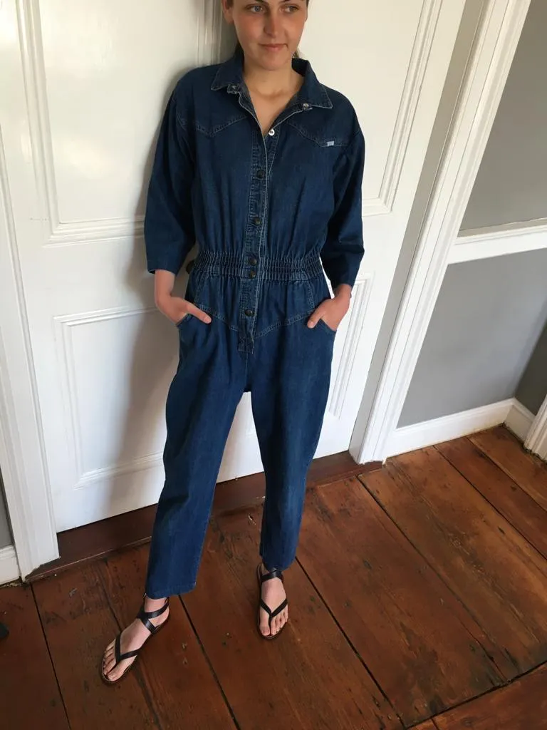 Vintage Dreams denim boiler-suit jumpsuit. UK 8-10