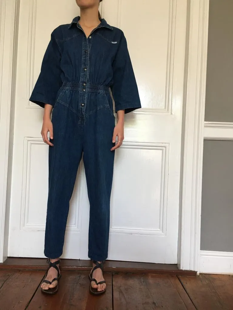 Vintage Dreams denim boiler-suit jumpsuit. UK 8-10