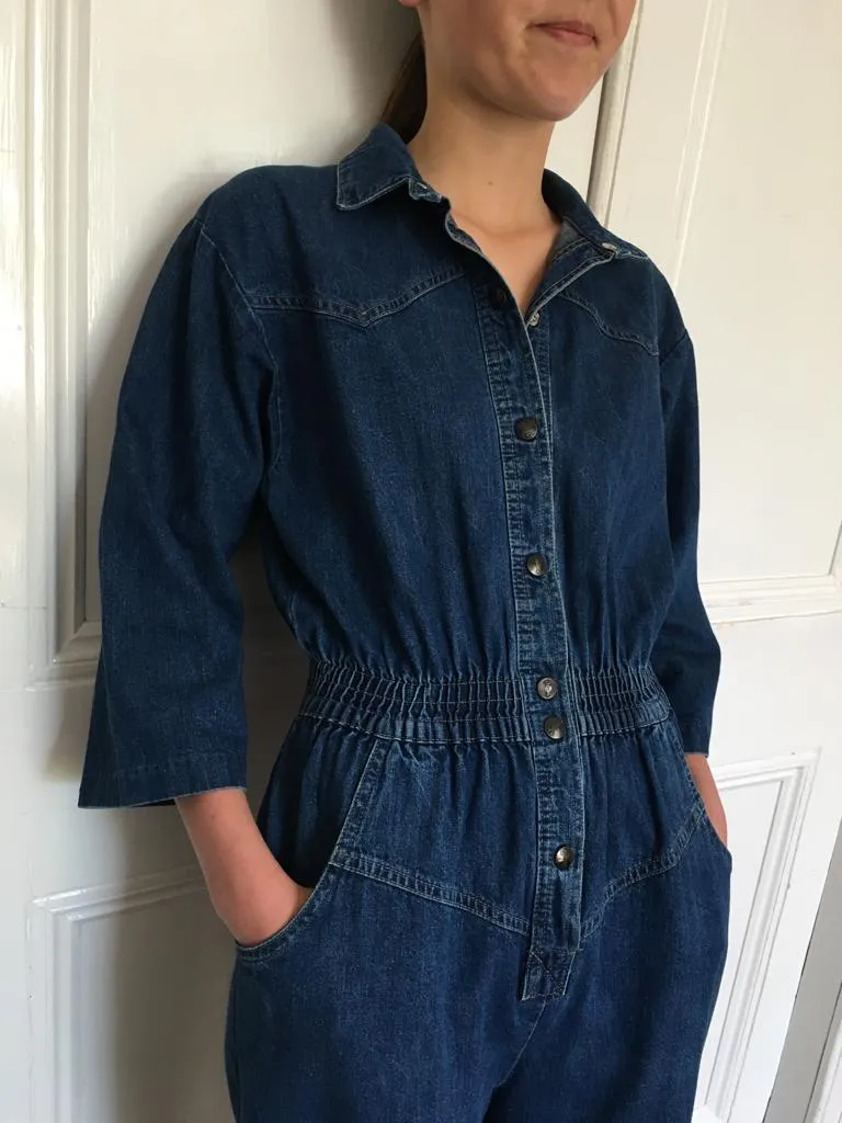 Vintage Dreams denim boiler-suit jumpsuit. UK 8-10