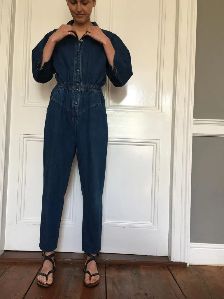 Vintage Dreams denim boiler-suit jumpsuit. UK 8-10