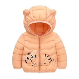 Warm Lightweight Cotton Quilted Children's Jackets with a Hood with Cute Designs from 2 to 6 Years