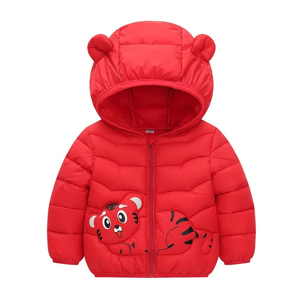 Warm Lightweight Cotton Quilted Children's Jackets with a Hood with Cute Designs from 2 to 6 Years