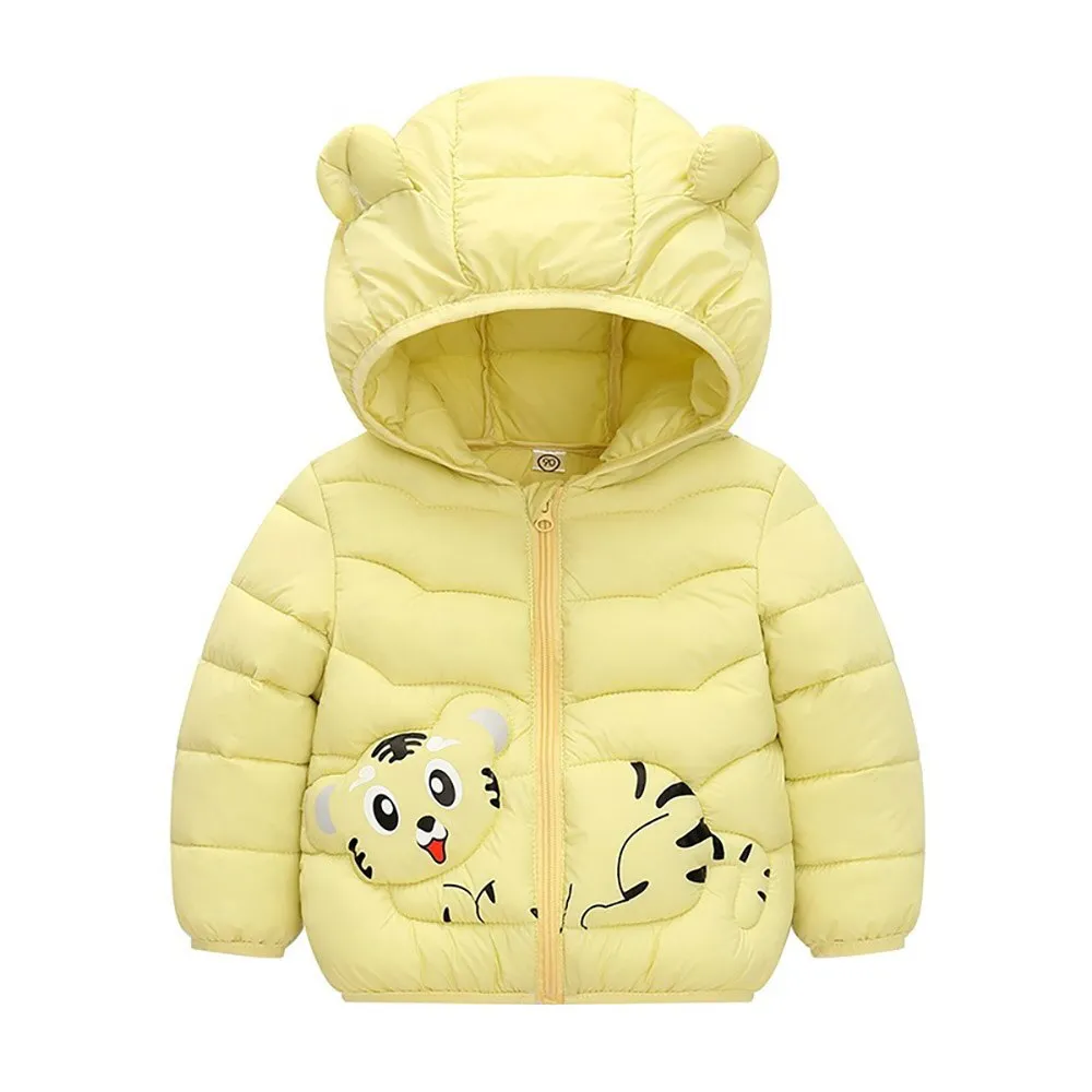 Warm Lightweight Cotton Quilted Children's Jackets with a Hood with Cute Designs from 2 to 6 Years