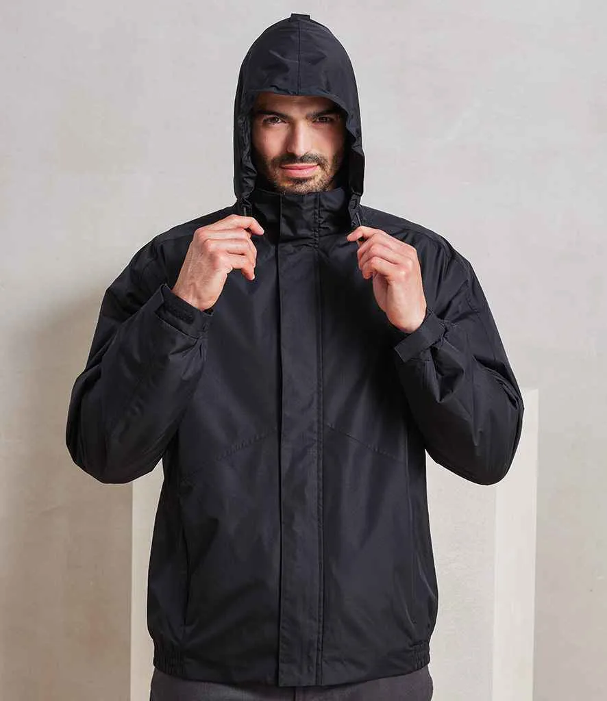 Water Proof Coat with Concealed Hood - Black