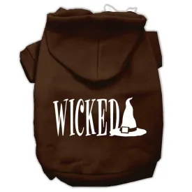 Wicked Screen Print Pet Hoodies Brown Size Med (12)