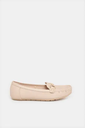 Women Beige Embellished Moccasin