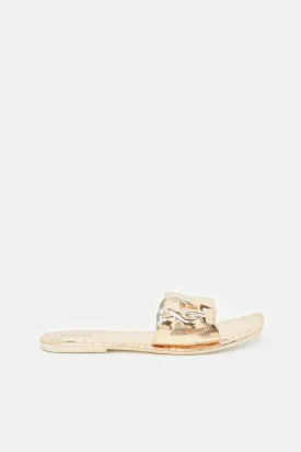 Women Gold Jelly Mule