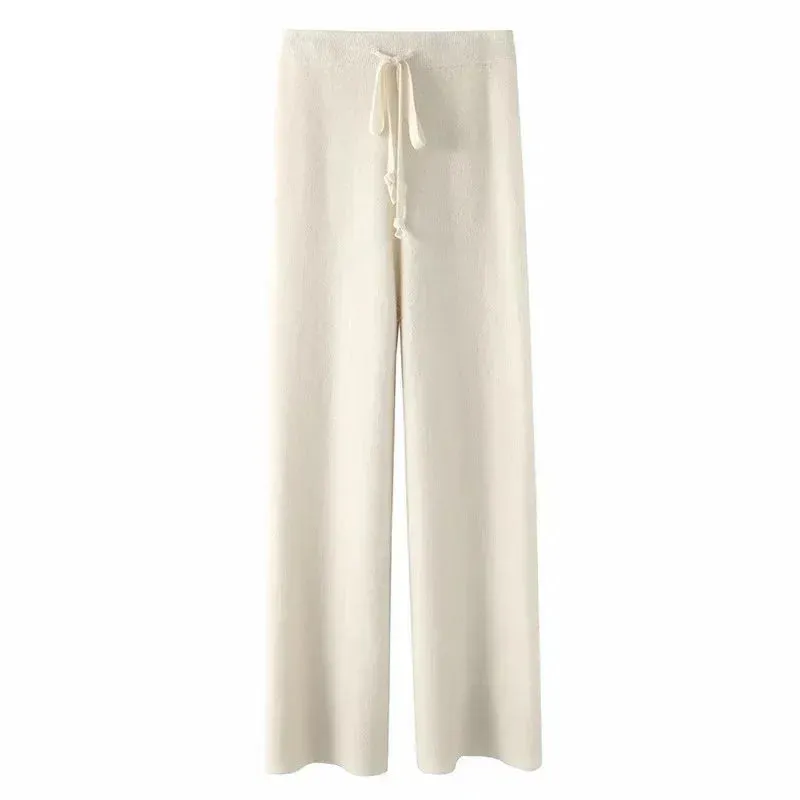 Women’s High-Waisted Loose Wool Wide-Leg Trousers