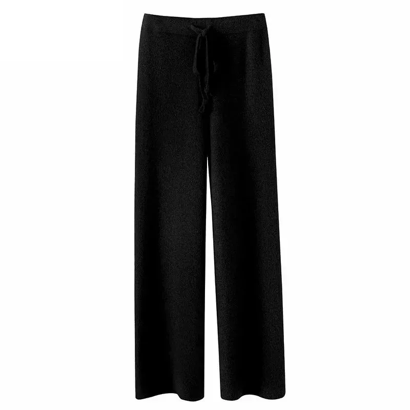 Women’s High-Waisted Loose Wool Wide-Leg Trousers