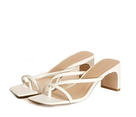 Womens Shoes Style No. Gadget-S Thong Mule Heels