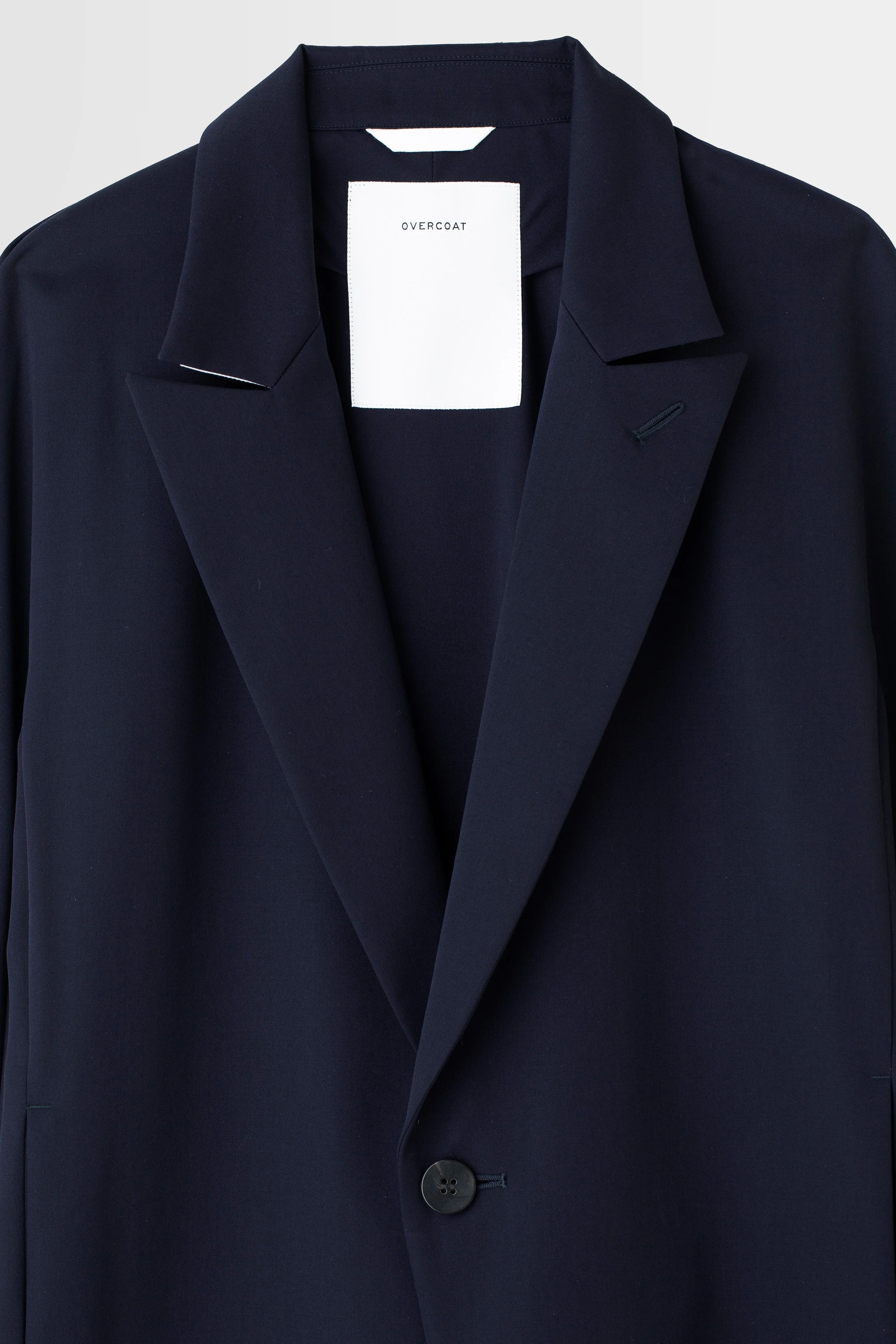 Wool Gabardine Overcoat in Navy