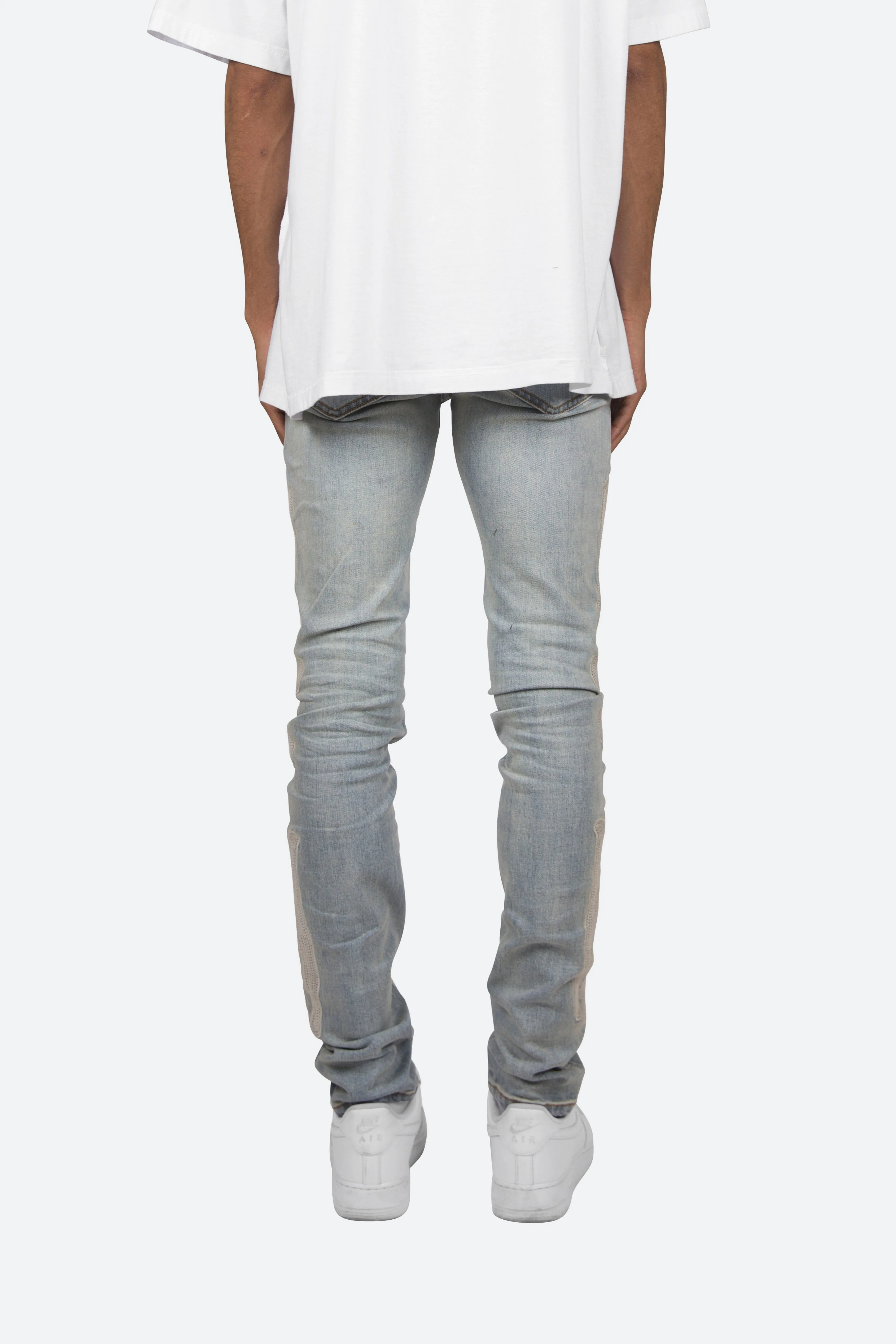 X199 Stretch Skeleton Denim - Light Blue