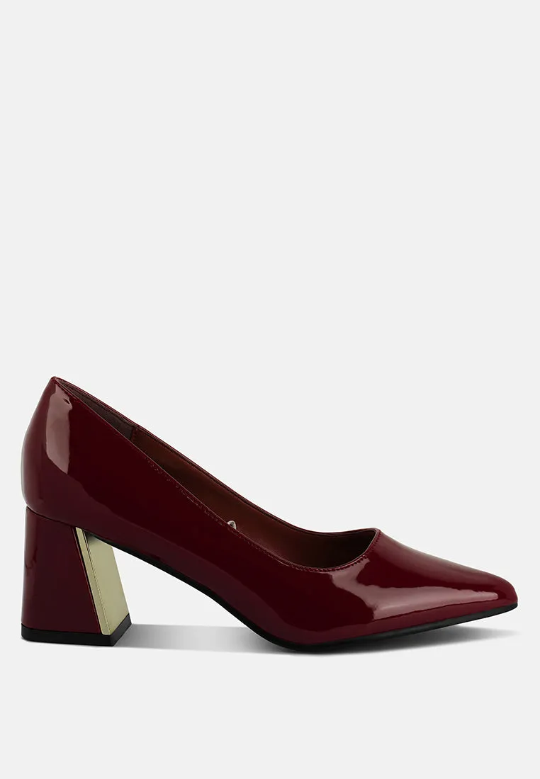 Zaila Metallic Accent Block Heel Pumps