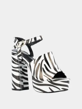 Zebra Platform Heels