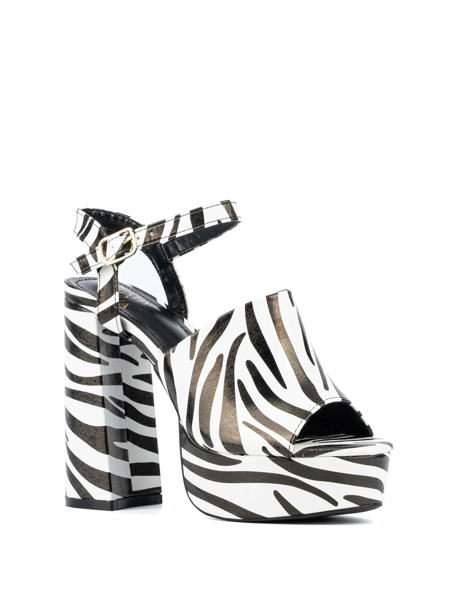 Zebra Platform Heels